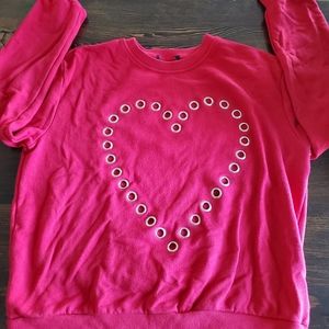 Red metal heart sweater